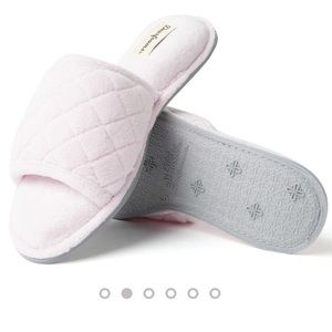 Pink quilted slippers